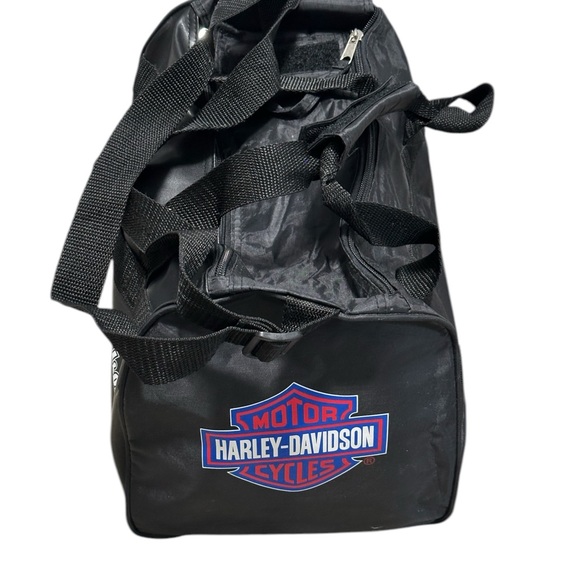 Vintage Harley-Davidson Motorcycles Duffle Bag - Size Large O/S - Black Nylon - Picture 3 of 6